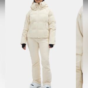 Half days NWT size L, fits a 12-14 Georgie Puffer Oat Milk Color